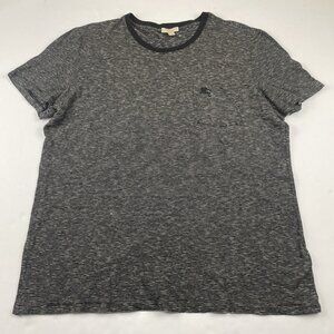 Burberry Brit Pocket T-Shirt Men’s XL Striped Cotton Linen Crew Neck Black